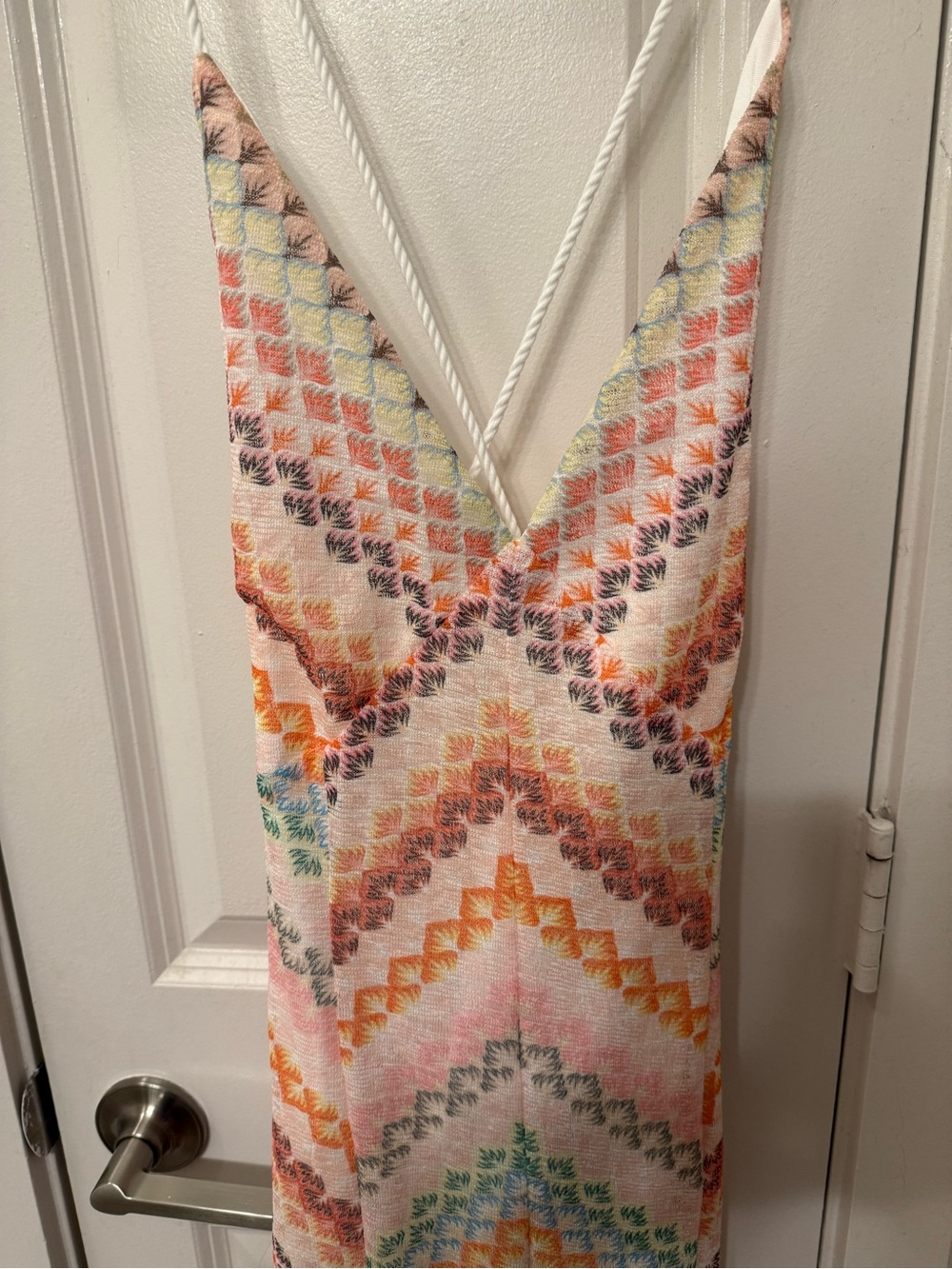 Chevron Maxi Dress with Pastel Multi-Color Pattern - Picture 5 of 5